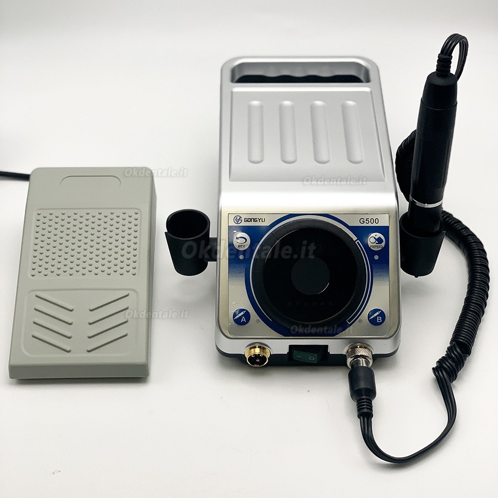 Micromotore laboratorio odontotecnico GONGYU G500 con manipolo da 50000 giri/min e pedale di controllo